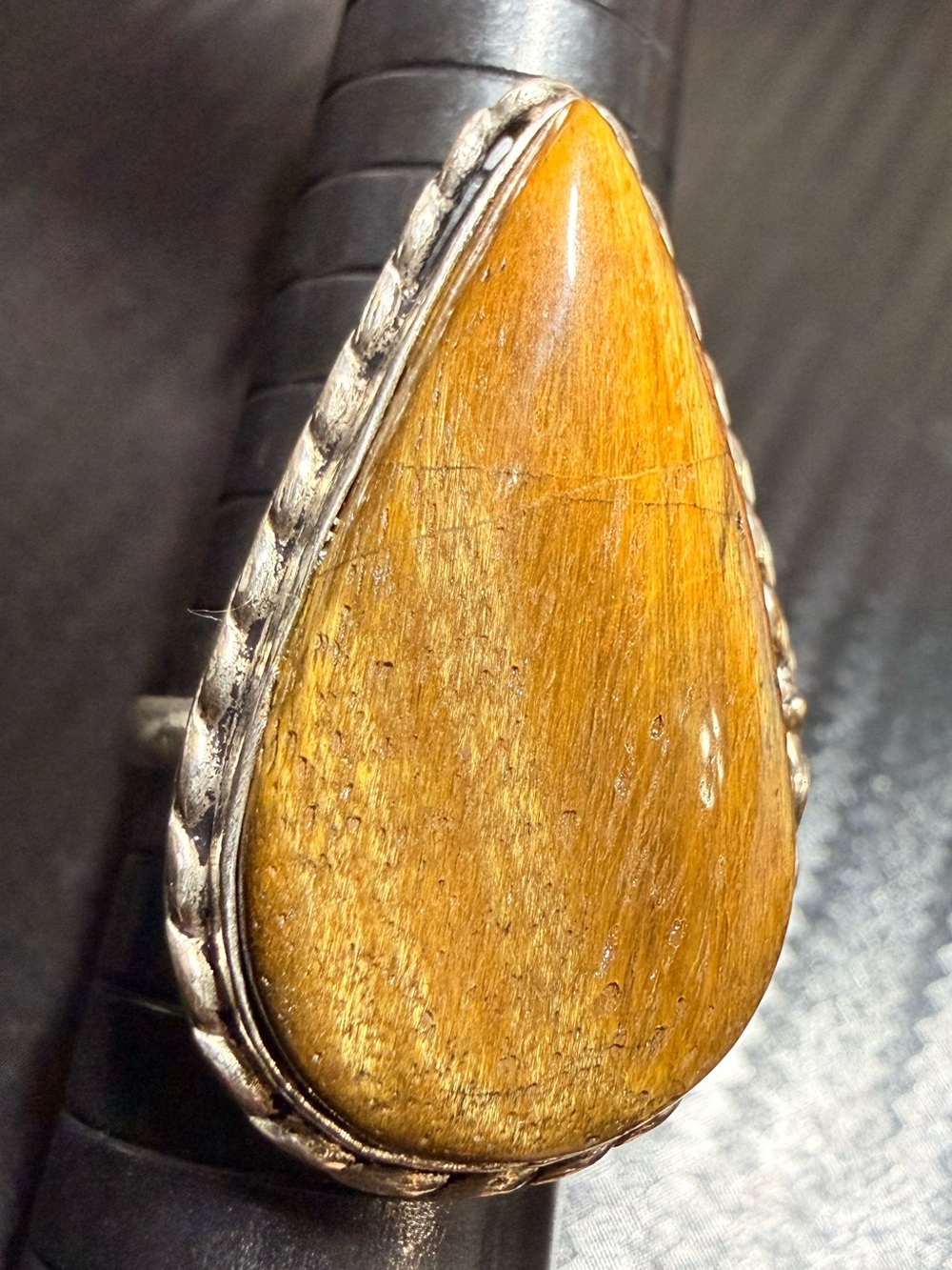 Teardrop Tigers Eye Statement Ring in Sterling Silver